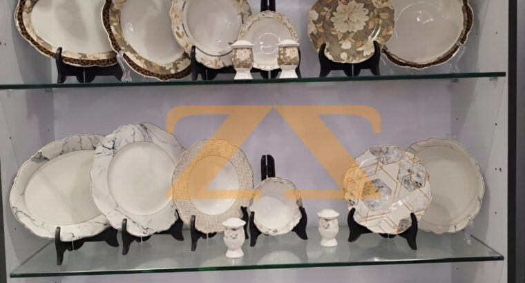 طقم سفرة بورسلان أبيض