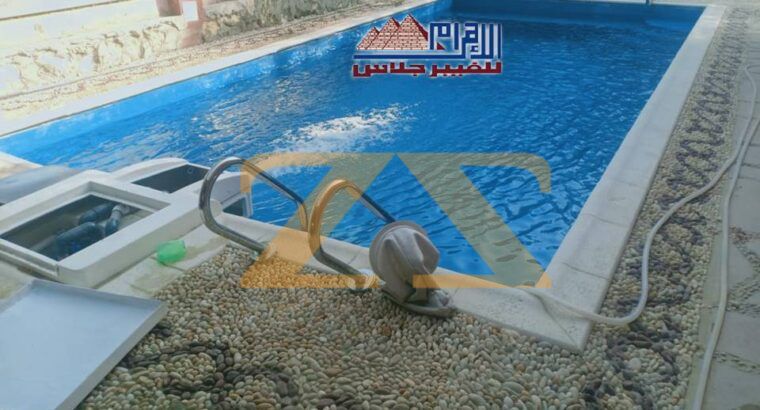 حمام سباحة بجودة فائقة وتصميم مميز من الاهرام