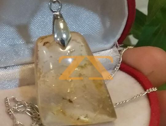 سنسال فضه 925 الكهرمان (عنبر )