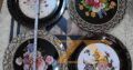 صينية ضيافة معدن مدهونة مدورة